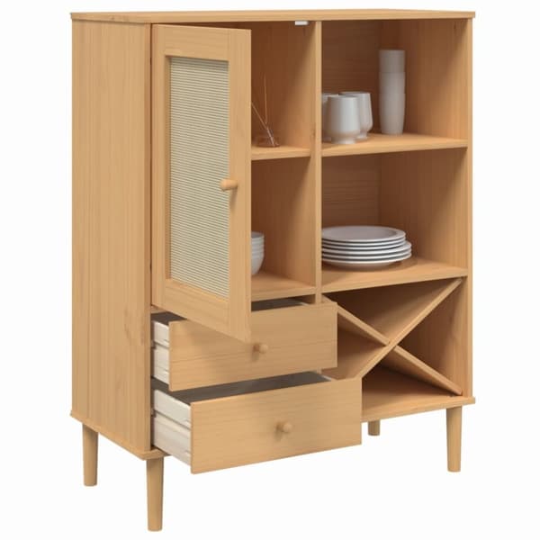 vidaXL Skjenk SENJA rotting utseende brun 90x40x112 cm heltre furu