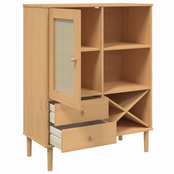 vidaXL Skjenk SENJA rotting utseende brun 90x40x112 cm heltre furu