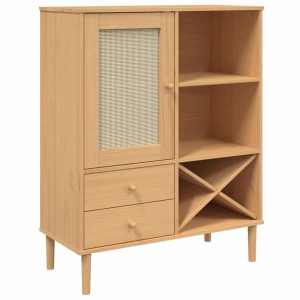 vidaXL Skjenk SENJA rotting utseende brun 90x40x112 cm heltre furu