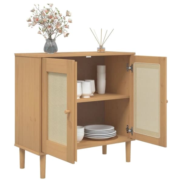 vidaXL Skjenk SENJA rotting utseende brun 80x35x80 cm heltre furu