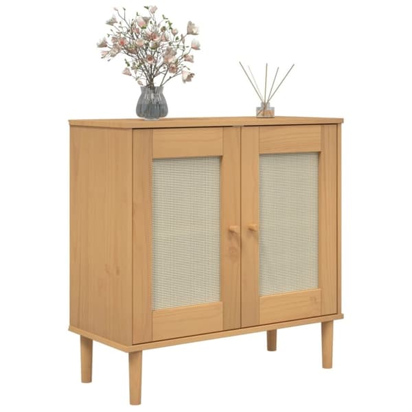 vidaXL Skjenk SENJA rotting utseende brun 80x35x80 cm heltre furu