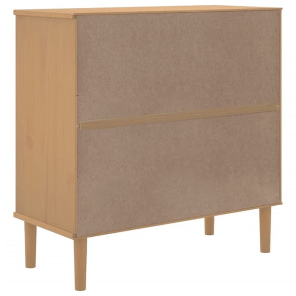 vidaXL skænk SENJA 80x35x80 cm rattan-look massivt fyrretræ brun