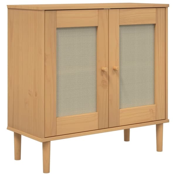 vidaXL Senkki SENJA rottinkityyli ruskea 80x35x80 cm täysi mänty
