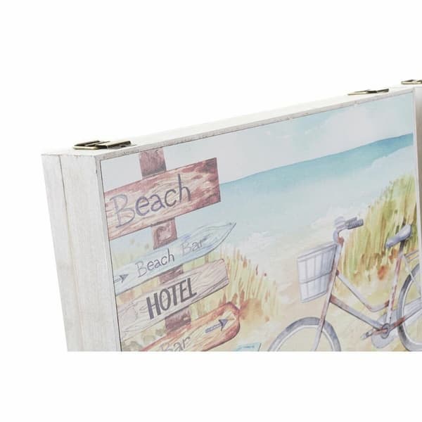 Dekorationslåda DKD Home Decor Multicolour Trä MDF Strand Medelhavs Räknare (2 antal)