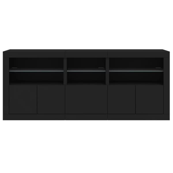 vidaXL Senkki LED-valoilla musta 162x37x67 cm