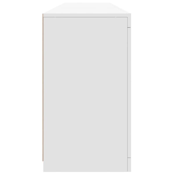vidaXL Skänk med LED-belysning vit 162x37x67 cm
