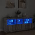 Miniatyrbilde 1 av 11: vidaXL Skjenk med LED-lys grå sonoma 162x37x67 cm