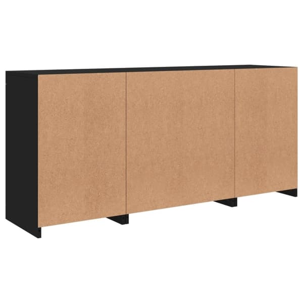 vidaXL skænk med LED-lys 142,5x37x67 cm sort