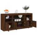 Miniatyrbilde 4 av 11: vidaXL Skjenk med LED-lys brun eik 142,5x37x67 cm