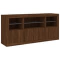 Pikkukuva 5 / 11: vidaXL Senkki LED-valoilla ruskea tammi 142,5x37x67 cm