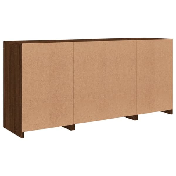 vidaXL Senkki LED-valoilla ruskea tammi 142,5x37x67 cm