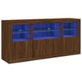 Pikkukuva 2 / 11: vidaXL Senkki LED-valoilla ruskea tammi 142,5x37x67 cm
