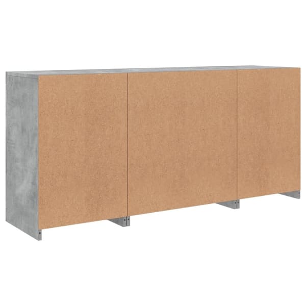 vidaXL Skänk med LED-belysning betonggrå 142,5x37x67 cm
