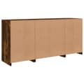 Miniatyrbilde 8 av 11: vidaXL Skjenk med LED-lys røkt eik 142,5x37x67 cm