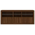 Pikkukuva 6 / 11: vidaXL Senkki LED-valoilla ruskea tammi 162x37x67 cm