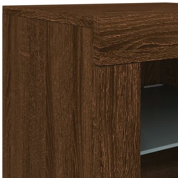 vidaXL Senkki LED-valoilla ruskea tammi 162x37x67 cm