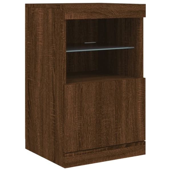 vidaXL Senkki LED-valoilla ruskea tammi 162x37x67 cm