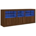 Pikkukuva 2 / 11: vidaXL Senkki LED-valoilla ruskea tammi 162x37x67 cm
