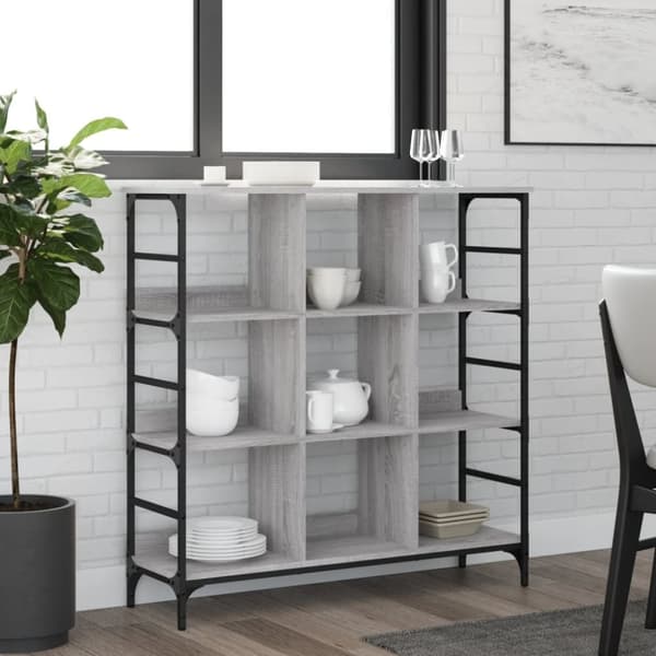 vidaXL skænk 102x32x103,5 cm konstrueret træ grå sonoma-eg