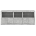Miniatyrbilde 6 av 11: vidaXL Skjenk med LED-lys betonggrå 162x37x67 cm
