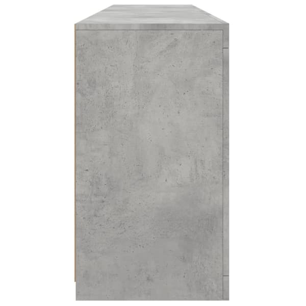 vidaXL Skjenk med LED-lys betonggrå 162x37x67 cm