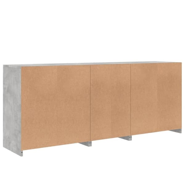 vidaXL Skjenk med LED-lys betonggrå 162x37x67 cm