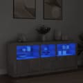 Miniatyrbilde 1 av 11: vidaXL Skjenk med LED-lys betonggrå 162x37x67 cm
