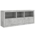 Pikkukuva 5 / 11: vidaXL Senkki LED-valoilla betoninharmaa 162x37x67 cm