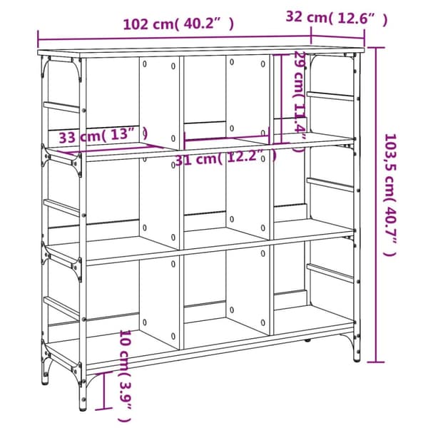 vidaXL Senkki musta 102x32x103,5 cm tekninen puu
