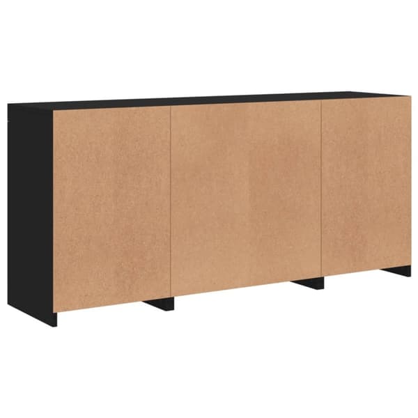vidaXL skænk med LED-lys 142,5x37x67 cm sort