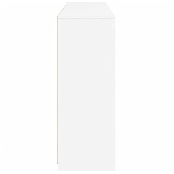 vidaXL Skjenker med LED-lys 3 stk hvit konstruert tre