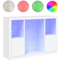 Miniatyrbilde 2 av 11: vidaXL Skjenker med LED-lys 3 stk hvit konstruert tre