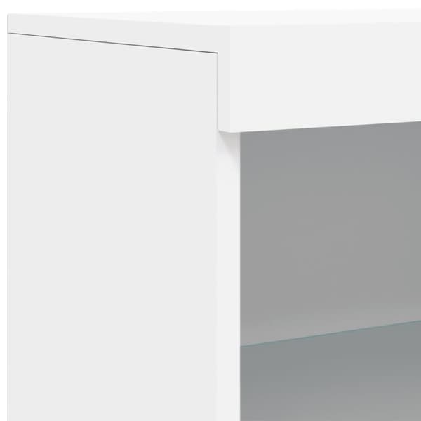 vidaXL skænke med LED-lys 3 stk. konstrueret træ hvid