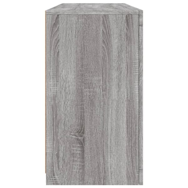 vidaXL Skjenk med LED-lys grå sonoma 142,5x37x67 cm