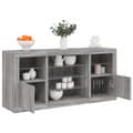 Miniatyrbilde 1 av 11: vidaXL Skjenk med LED-lys grå sonoma 142,5x37x67 cm