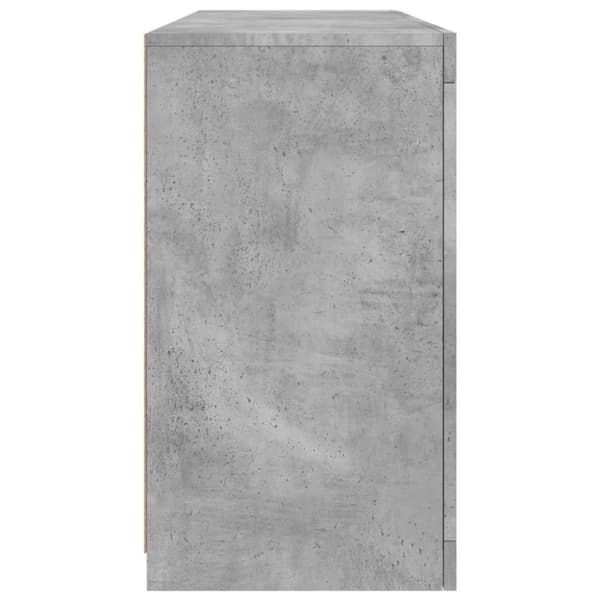 vidaXL Skjenk med LED-lys betonggrå 142,5x37x67 cm