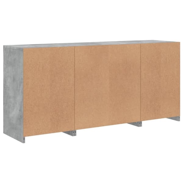 vidaXL Skjenk med LED-lys betonggrå 142,5x37x67 cm