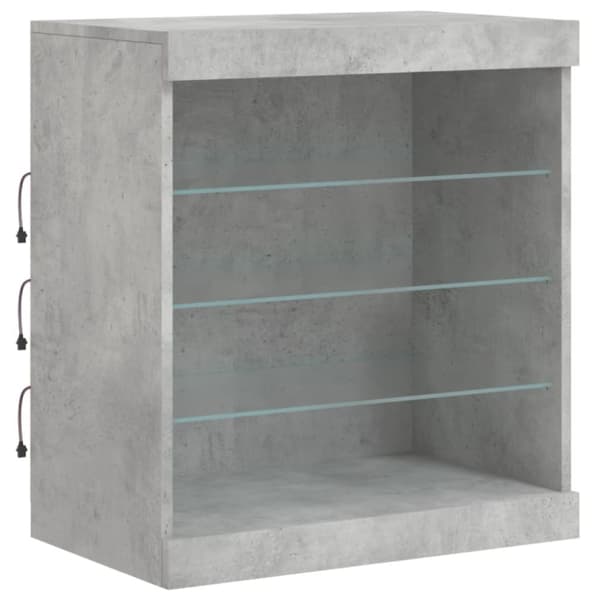 vidaXL Skjenk med LED-lys betonggrå 142,5x37x67 cm