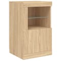 Miniatyrbilde 9 av 11: vidaXL Skjenk med LED-lys sonoma eik 142,5x37x67 cm