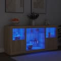 Pikkukuva 4 / 11: vidaXL Senkki LED-valoilla Sonoma-tammi 142,5x37x67 cm
