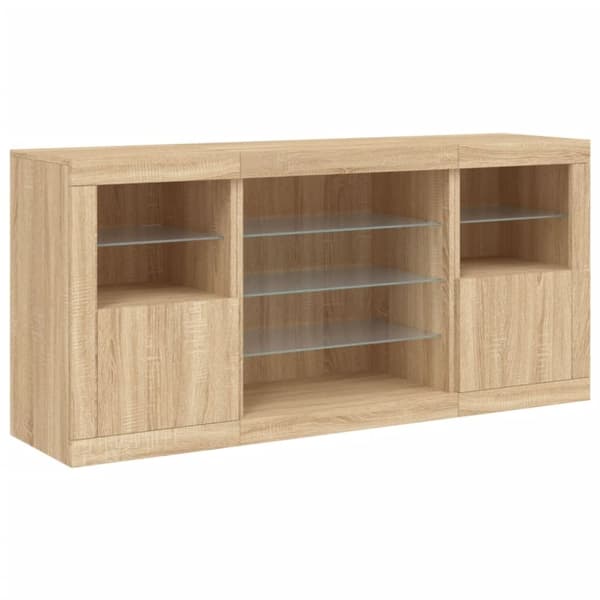 vidaXL Senkki LED-valoilla Sonoma-tammi 142,5x37x67 cm