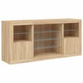 Pikkukuva 5 / 11: vidaXL Senkki LED-valoilla Sonoma-tammi 142,5x37x67 cm