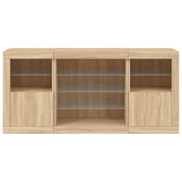 vidaXL Senkki LED-valoilla Sonoma-tammi 142,5x37x67 cm