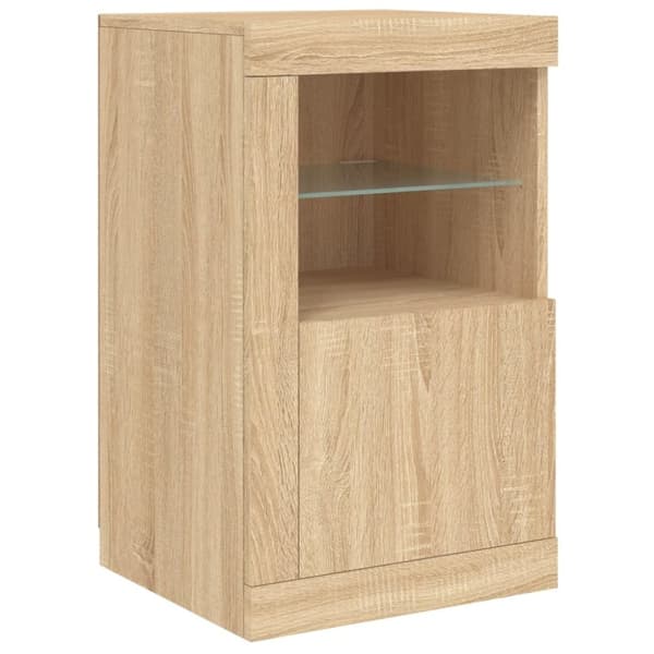 vidaXL Senkki LED-valoilla Sonoma-tammi 142,5x37x67 cm