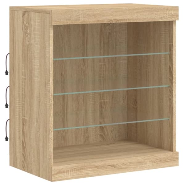 vidaXL Senkki LED-valoilla Sonoma-tammi 142,5x37x67 cm