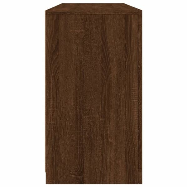 vidaXL skænk med LED-lys 142,5x37x67 cm brun egetræsfarve