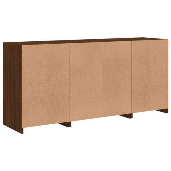 vidaXL skænk med LED-lys 142,5x37x67 cm brun egetræsfarve