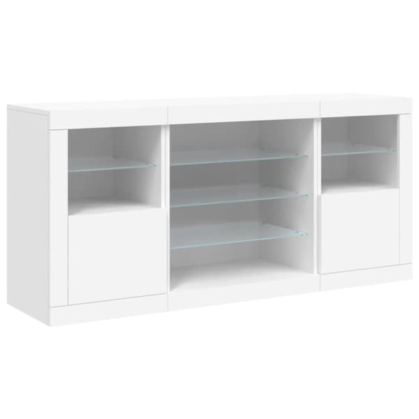 vidaXL Senkki LED-valoilla valkoinen 142,5x37x67 cm