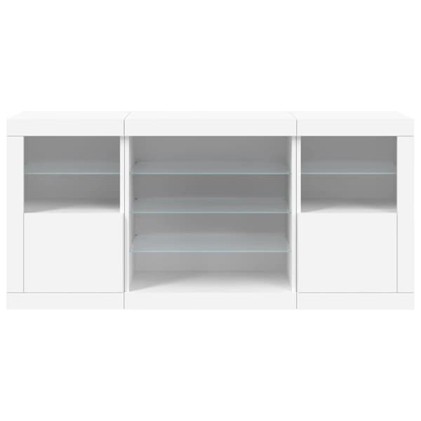 vidaXL Senkki LED-valoilla valkoinen 142,5x37x67 cm