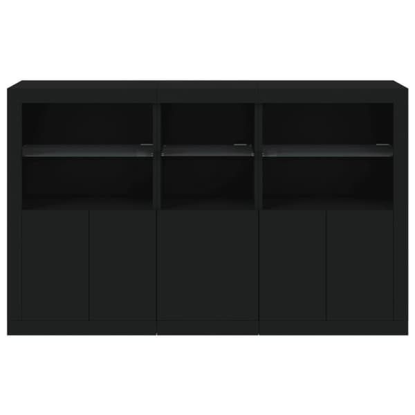 vidaXL Skjenk med LED-lys svart 162x37x100 cm